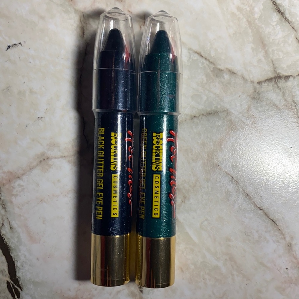 Rockins Cosmetics- Glitter Gel Eye Pens- Green and Black